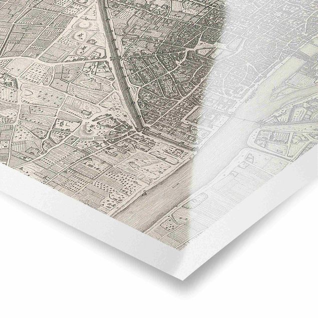 Cuadros Haase Vintage Map Paris