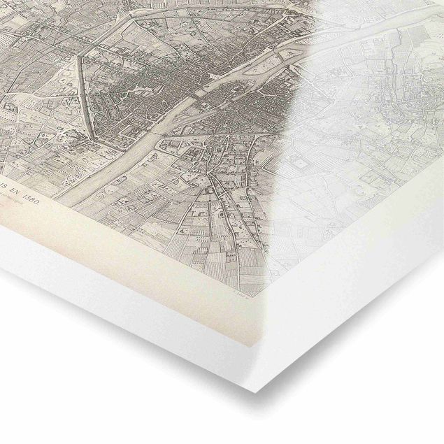 Cuadros Haase Vintage Map Paris