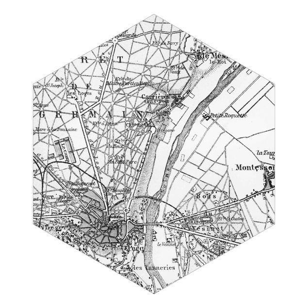 Cuadros Haase Vintage Map St Germain Paris