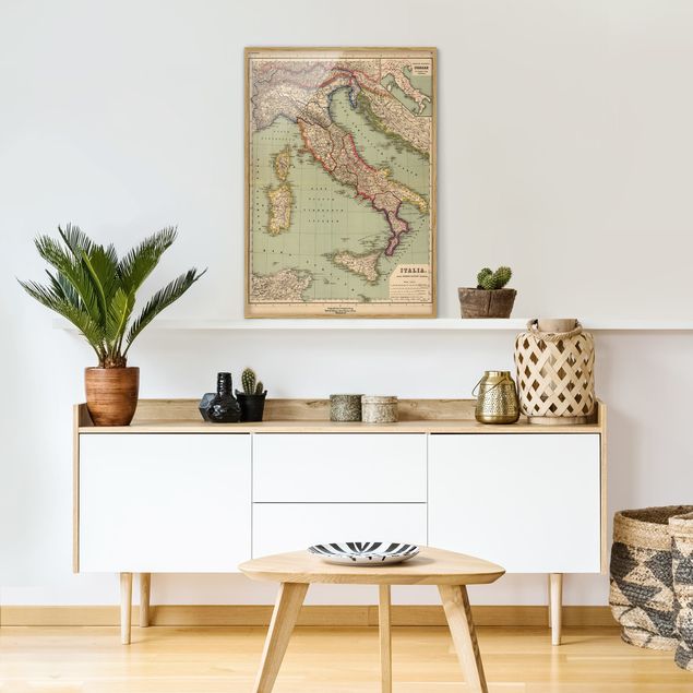 Pósters enmarcados de mapamundi Vintage Map Italy