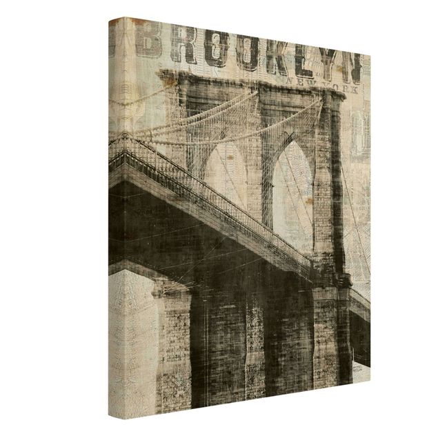 Cuadros arquitectura Vintage NY Brooklyn Bridge