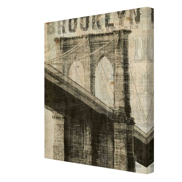 Cuadros modernos Vintage NY Brooklyn Bridge