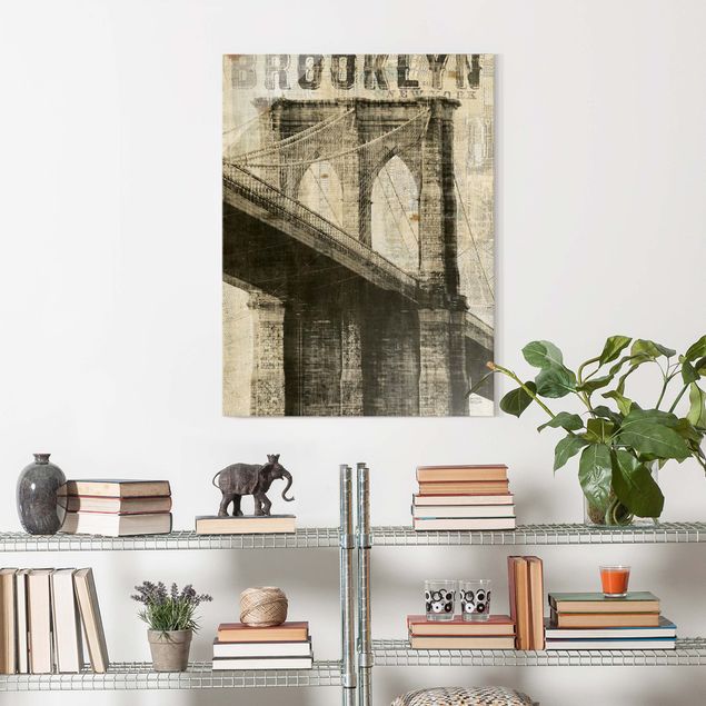 Cuadros Nueva York Vintage NY Brooklyn Bridge