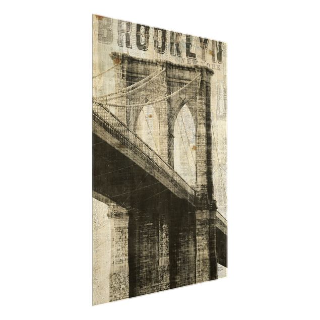 Cuadros ciudades Vintage NY Brooklyn Bridge