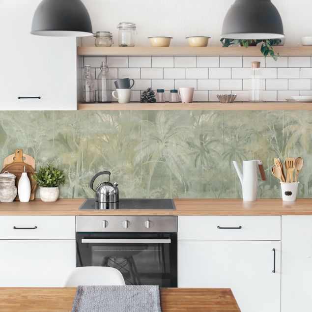 revestimiento pared cocina Vintage Palm Trees with Texture
