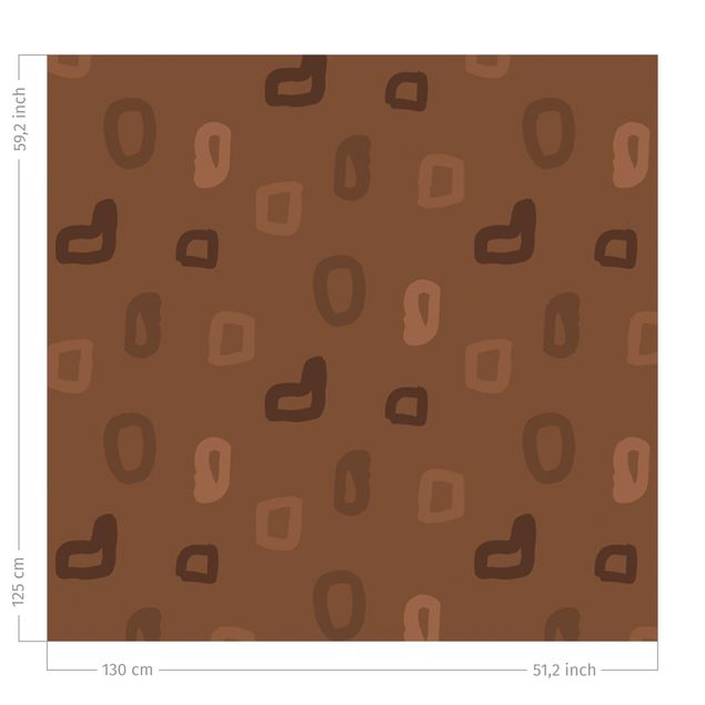 Cortinas con patrones Vintage Dots - Fawn Brown
