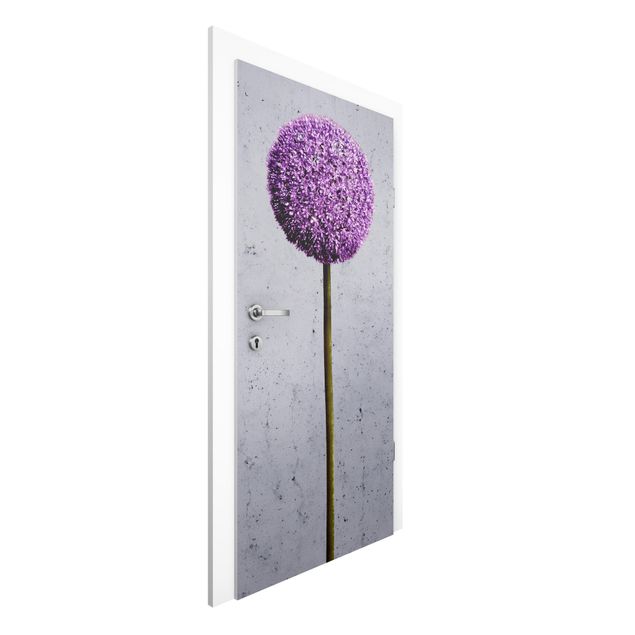 Papel pintado para puertas flores Allium Round-Headed Flower