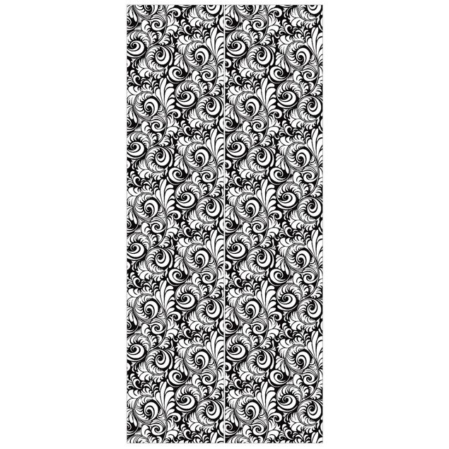 Papel pintado con patrones Black And White Leaves Pattern