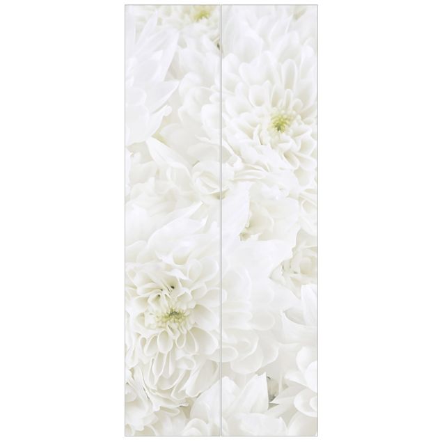 Papel pintado moderno Dahlias Sea Of Flowers White