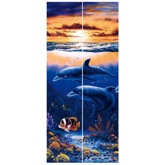 Papel pintado para puertas paisajes Dolphins World