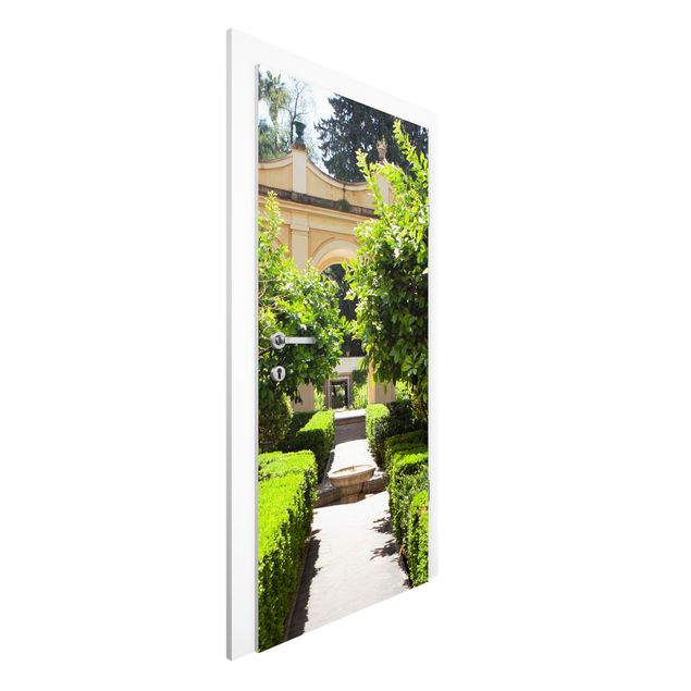 Papel pintado para puertas paisajes Garden Path In The Alhambra