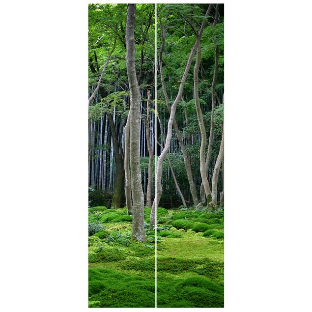 Papel pintado para puertas bosque Japanese Forest