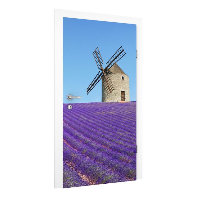 Papel pintado para puertas flores Lavender Scent In The Provence