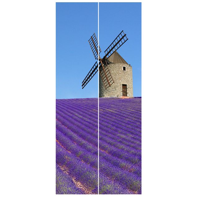 Papel pintado para puertas paisajes Lavender Scent In The Provence