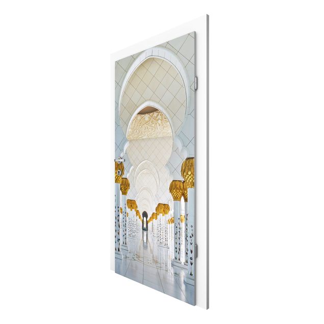 Papel pintado para puertas 3D Mosque In Abu Dhabi