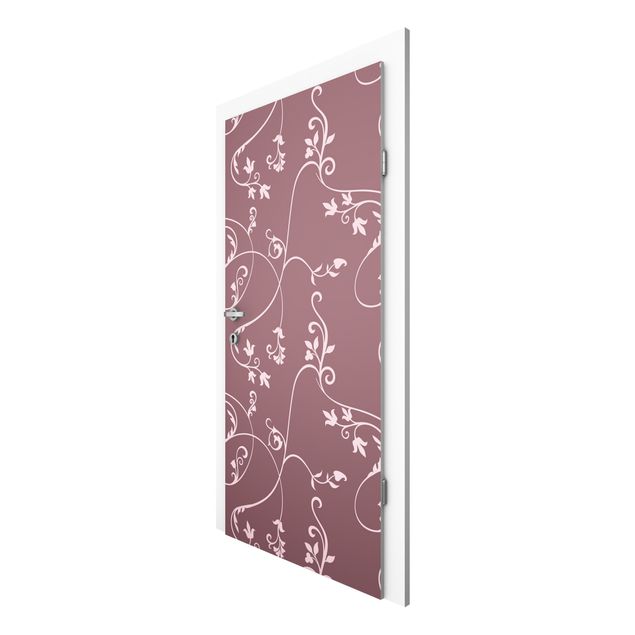 Papel pintado para puertas flores Ivy Old Rose-Light Pink