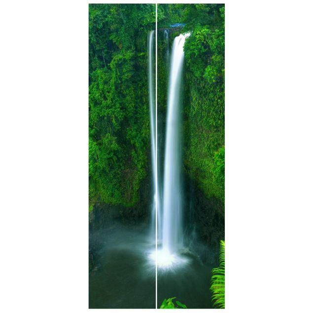 Papel pintado para puertas bosque Heavenly Waterfall