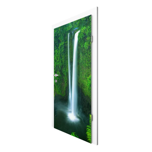 Papel pintado para puertas paisajes Heavenly Waterfall