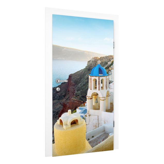 Papel pintado costas Santorini