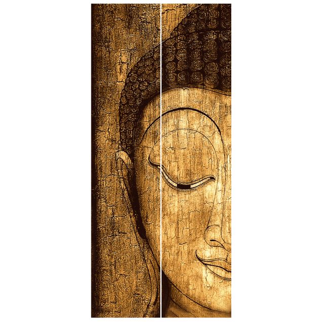 Papel pintado marrón Smiling Buddha