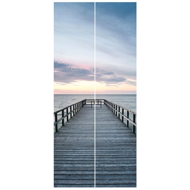 Papel pintado puesta de sol Landing Bridge Boardwalk