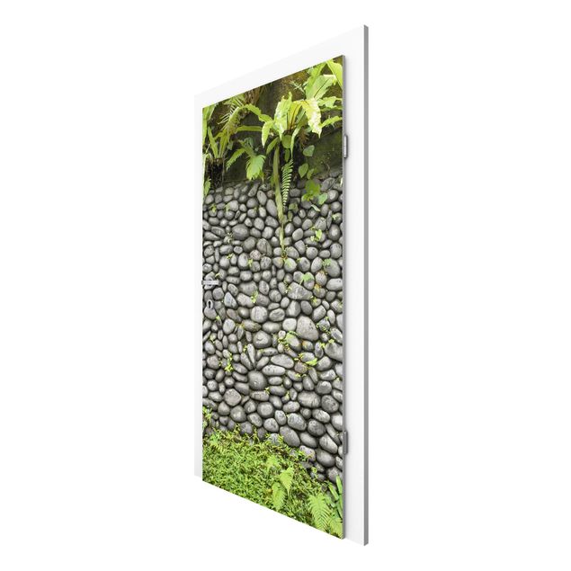 Papel pintado 3d Stone Wall With Plants