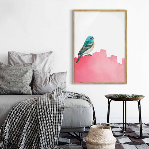 Cuadros modernos Bird On Pink Backdrop