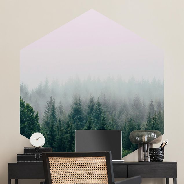 Papel pintado salón moderno Foggy Forest Twilight