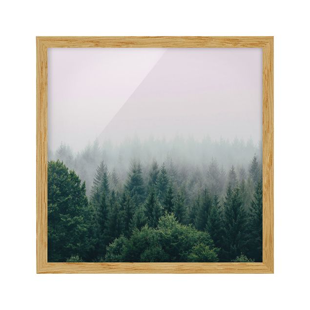 Pósters enmarcados de paisajes Foggy Forest Twilight