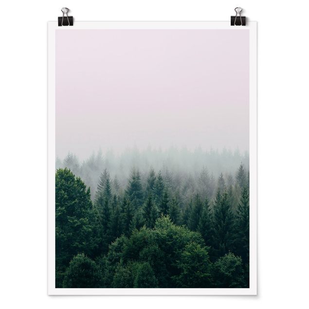 Póster de paisajes Foggy Forest Twilight