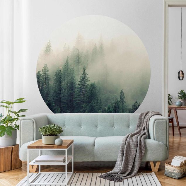 Papel pared bosque Foggy Forest Awakening