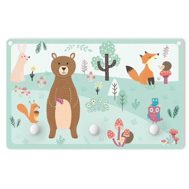 Percha pared Forest Animals - Gathering In A Clearing