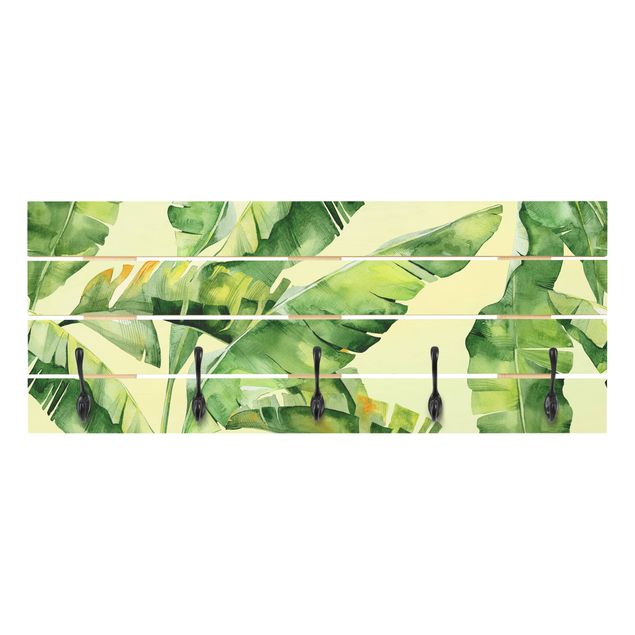 Perchero verde Banana Leaves Watercolour