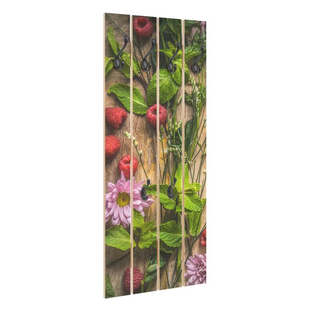 Perchero verde Flowers Raspberries Mint
