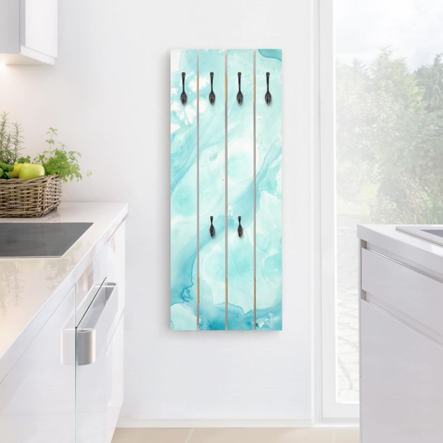 Percheros de pared Emulsion In White And Turquoise I