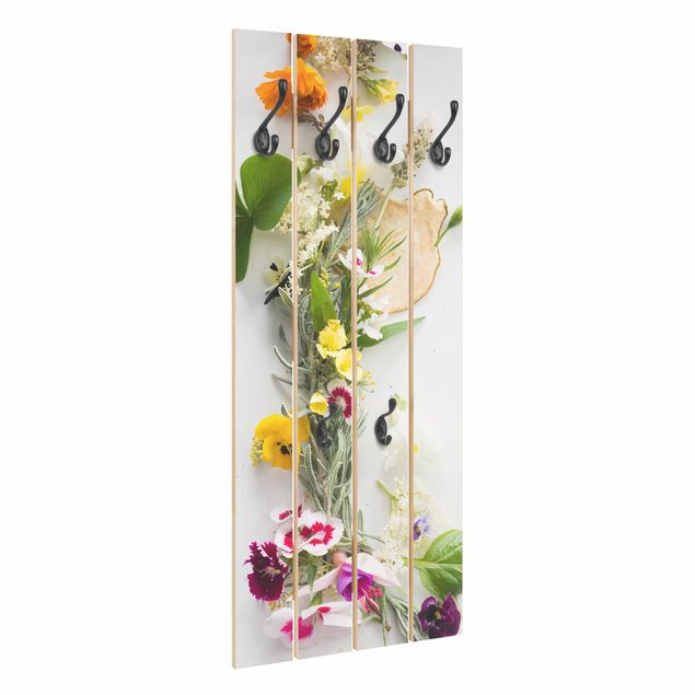 Percheros de pared multicolores Fresh Herbs With Edible Flowers