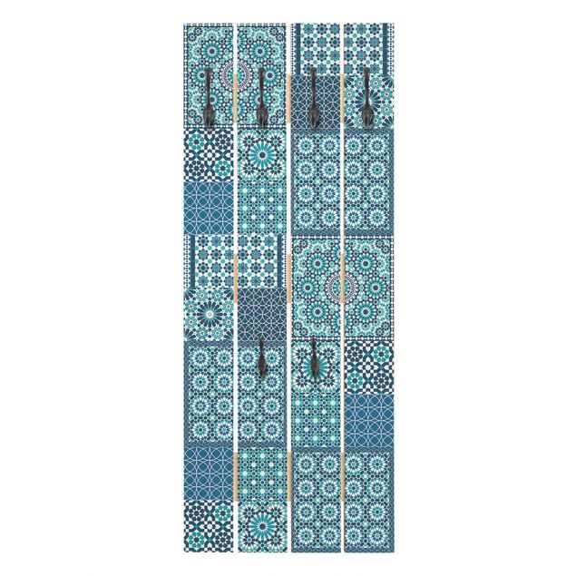 Perchero azul Moroccan Mosaic Tiles Turquoise Blue