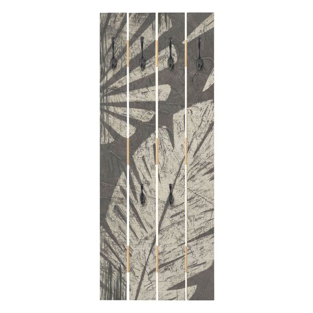 Perchero pared gris Palm Leaves Dark Grey Backdrop