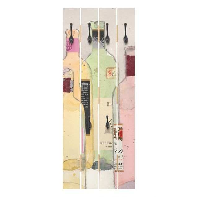 Percheros de pared beige Wine Bottles In Watercolour I