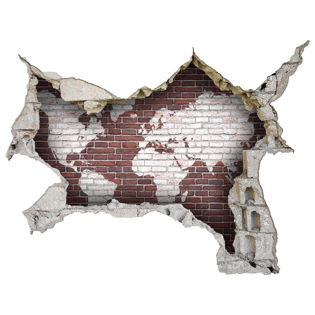 Vinilos mapamundi Brick World Map