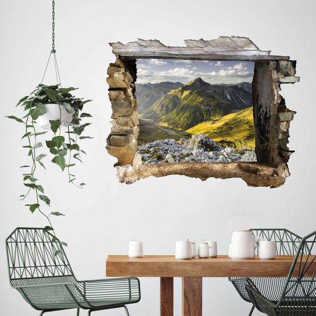 Vinilo 3d pared Mountains And Valley Of The Lechtal Alps In Tirol