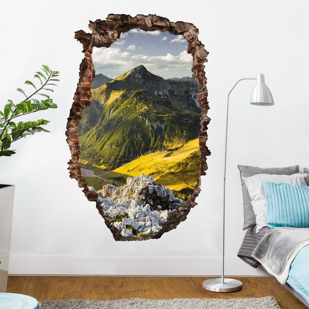 Vinilo 3d pared Mountains And Valley Of The Lechtal Alps In Tirol