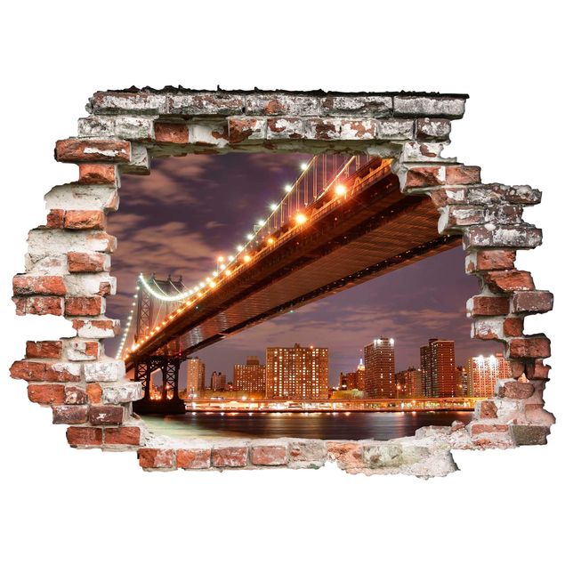 Vinilos de ciudades para pared Manhattan Bridge