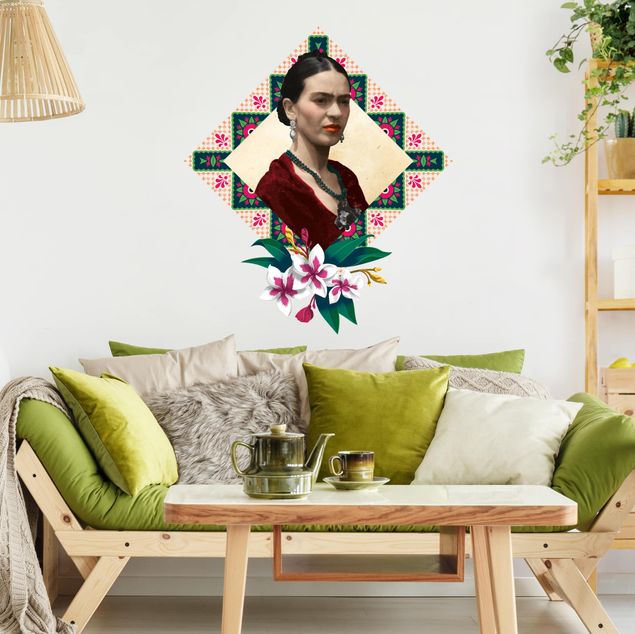 Vinilos de plantas para pared Frida Kahlo - Flowers And Geometry