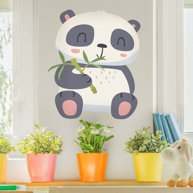Bambú vinilos decorativos Panda Munching On Bamboo