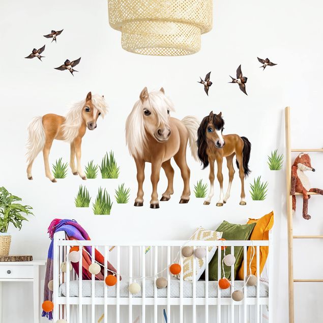 Decoración habitacion bebé Set Horses
