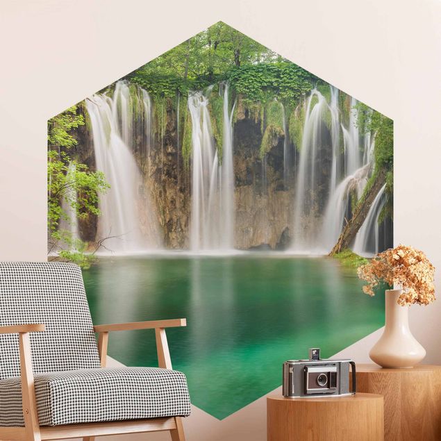 Papel pintado cascadas Waterfall Plitvice Lakes