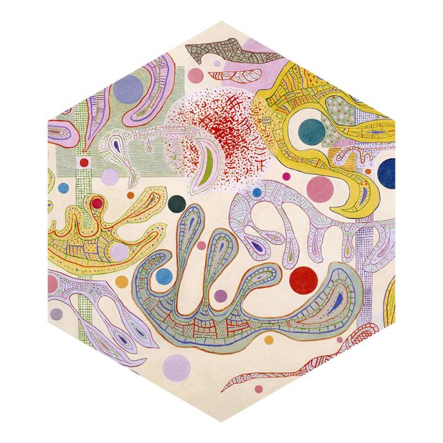 Papel pintado hexagonal Wassily Kandinsky - Capricious Forms