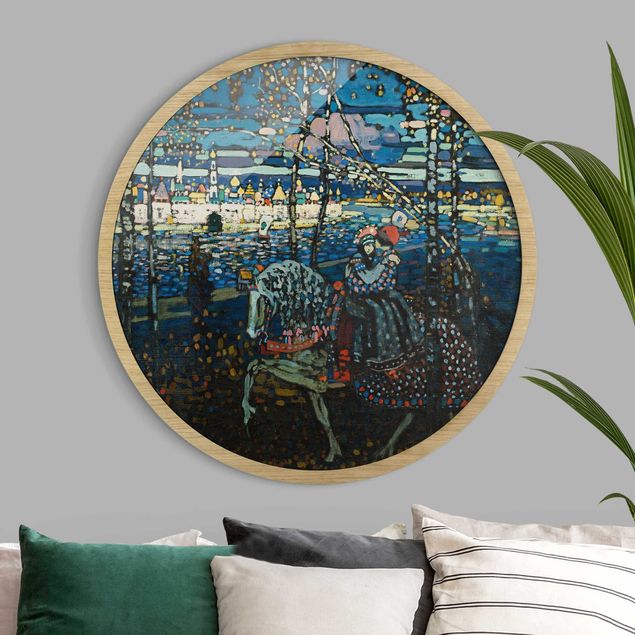 Pósters enmarcados de cuadros famosos Wassily Kandinsky - Riding Paar
