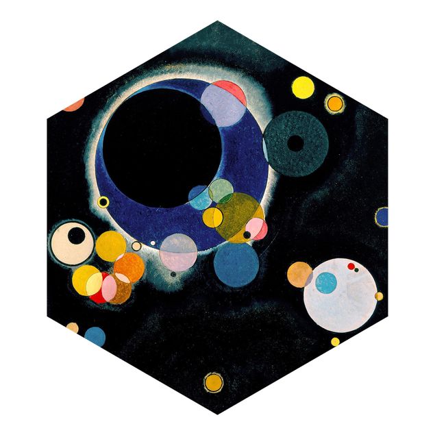 Papel pintado hexagonal Wassily Kandinsky - Sketch Circles